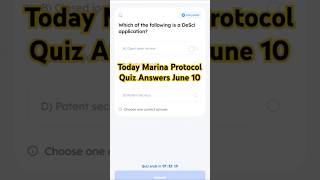 Marina Protocol Quiz Answer - 03 June | Marina Protocol Today Answer | free crypto 2925 | #shorts