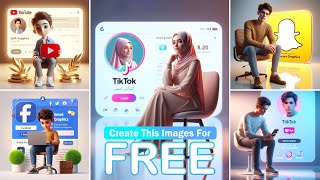 How to create 3D AI Social media Images | Ai Portraits Trend 2024 | Bing image creator tutorial FREE