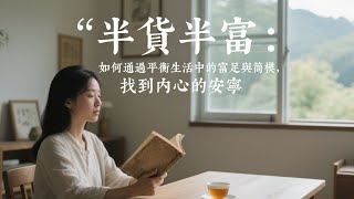 半貧半富：如何通過平衡生活中的富足與簡樸，找到內心的安寧