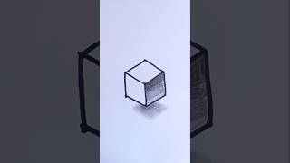 3D Floating Cube - Mind-Blowing Optical Illusion 😲 #shorts #art #drawing #3dcube