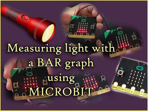 Measuring light with a bar graph using MICROBIT and a light smiley program - easy and fun coding