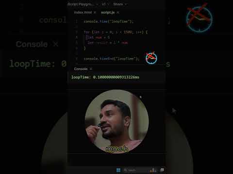 Measure Code Speed with console.time() in Javascript ⚡Javascript interview questions and answers