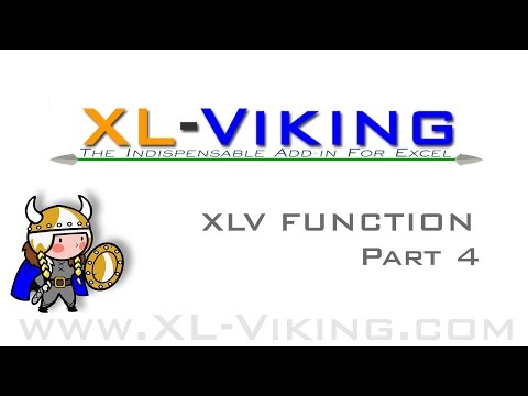 EXCEL ADD-IN XLV TUTORIAL PART 4