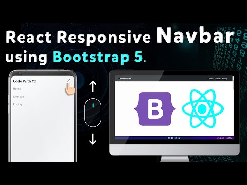Responsive Navbar Using Bootstrap in React js | react js navbar bootstrap | React js navbar in Hindi