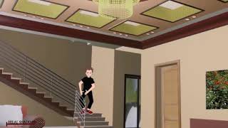 الاظهار للتصاميم المعمارية عن طريق الانمي .اضافة الحركة والشخصيات للتصاميم ومحاولة ايصال الفكرة.