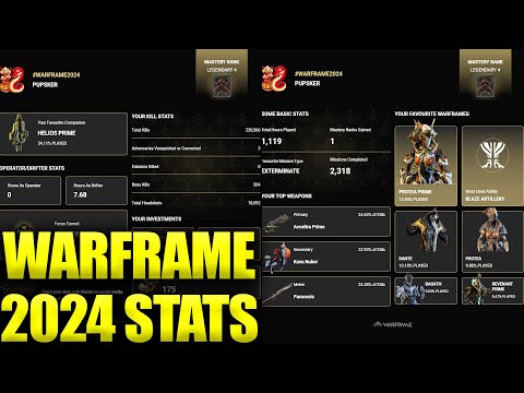 Warframe 2024 Year In Review Stats! Most Played Warframes And Weapons!