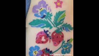 果物や花の枝のタトゥー 🍇🌸 - VDKダナン·タトゥー