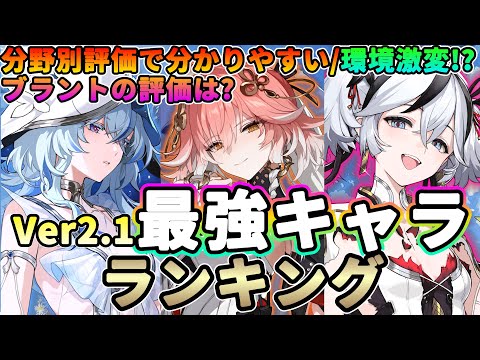 【鳴潮】分野別評価で分かる!Ver2.1「最強キャラクター」ランキング★環境激変?単体戦/複数戦/日常使いも考慮しキャラ評価を紹介 tier表でまとめました。ブラントの評価は?【WuWa/めいちょう】