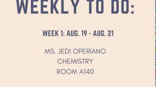 CHEMISTRY CLASS - Ms. Jedi