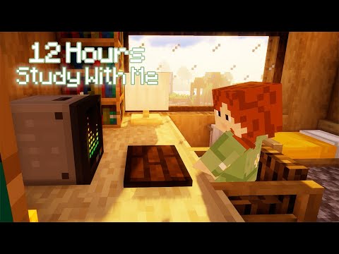 12 Hours Study With Me 📚| Calm Music, Pomodoro/Lofi Pluvia