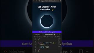 CSS Only Crescent Moon Animation | No JS #shorts