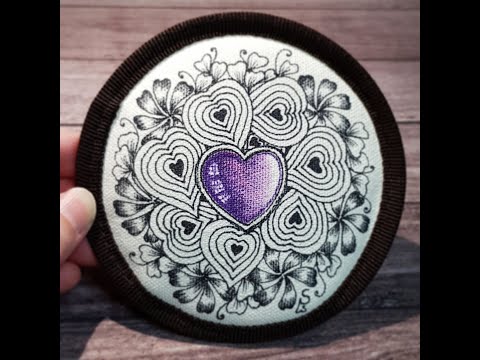 #Zentangle#ZIA 新的一年!新的心願!手繪禪繞寶石布杯墊!
