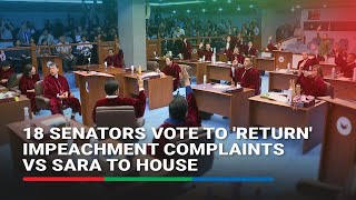 Senate votes to return impeachment complaints vs VP Sara to House | ABS-CBN News