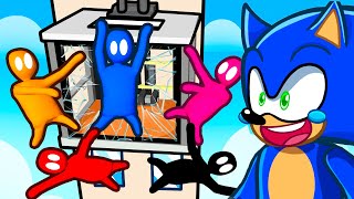 5 Friends vs 1 Elevator (Gang Beasts)