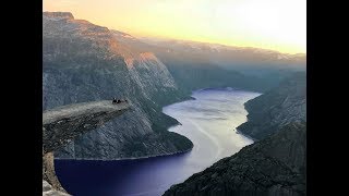 Camping hike to Trolltunga in Norway
