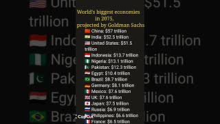 World's biggest economies in 2075#world #ranking #gkquiz #worldgk #gk #gkfacts #shorts #globalrank