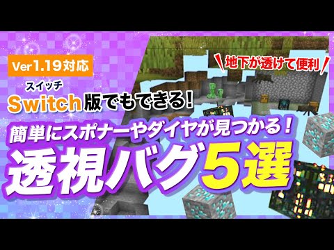 【マイクラ統合版】簡単な透視方法5選！ダイヤやスポナーがすぐに見つかるバグ・小技