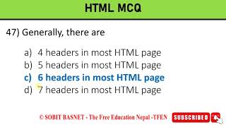 Top 100 HTML MCQs | For Exams and Interview