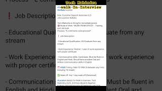 Tech Mahindra Kolkata Hiring for Customer support Voice #sanjeetramanvideo #techmahindrahiring