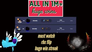 RBXFLIP BUT I CAN’T LOSE  (1M+ PROFIT IN A ROW)