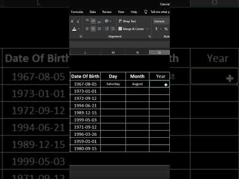 Formula to Extract Day, Month, Year from Date in Ms Excel #excel #formula #maicosoft #office #job