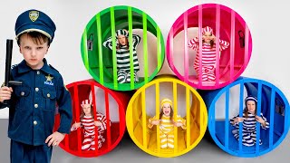 Police Colorful Jail Chase with Vania Mania Kids