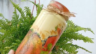 Decoupage no pote de vidro.#decoupage