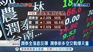 危機就是轉機? "潤泰雙雄"陷南山人壽淨值風暴 祭出"資產重估"自救 潤泰全落底反彈 潤泰新多空交戰爆10萬張歷史天量｜記者 劉馥慈 林書賢｜【台灣要聞】20220722｜三立iNEWS