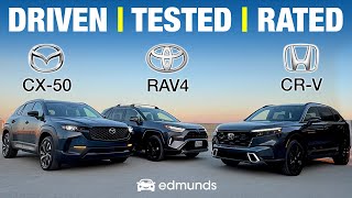 Honda CR-V Hybrid vs. Toyota RAV4 Hybrid vs. Mazda CX-50 Hybrid | Small Hybrid SUV Comparison Test