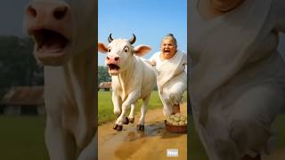 Grandma Ate Everything… But What She Did to the Cow Was UNBELIEVABLE!😳|#shorts