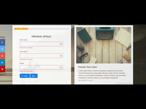 How to Create a Multi-steps JavaScript Form with a Progress Bar And Bootstrap 4 and en Francais