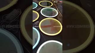 Round Frame light mirror | led mirror #ledmirror #opulentinteriors #interiordesign #mirrorwithlights