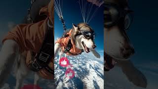 Skydiving Husky: Himalayan Highs in Style #Husky #SkydivingDog #Himalayas #ActionShot