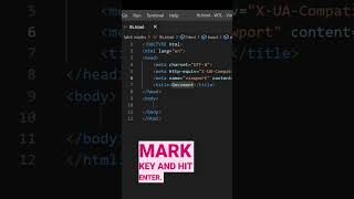 How to Quickly Generate Basic HTML Code in VS Code - Revealing the Secret Trick #shorts #shortvideo