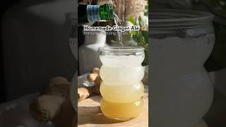 Homemade Ginger Ale is the best for upset stomach, bloating, nausea && so easy to make! #shortsfeed