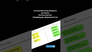 Free Blue Ocean Strategy- strategizing.app #startup #entrepreneur #blueocean #businesssuccess