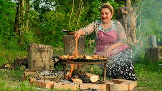 Village Life Azerbaijan – Preparing Comfort Food in Nature 🍲🌲