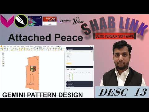 Desc 13 | Attached peace | gemini pattern design |fashion design course| freecad |shablink |pattern