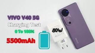 Vivo V40 5G Battery Charging Test 🔋⚡| 5500mAh/80Watt