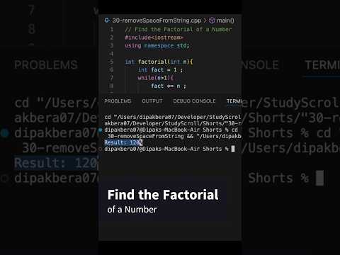 Factorial of a Number Using Loops in C++ | Quick Guide #programming  #shorts