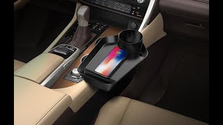 CUPLUS2 3in1 car cupholder & tray with wireless charging