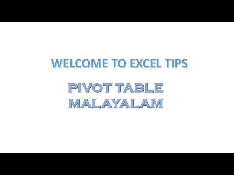 The pivot table is one of Microsoft Excel's most powerful — and intimidating — function MALAYALAM