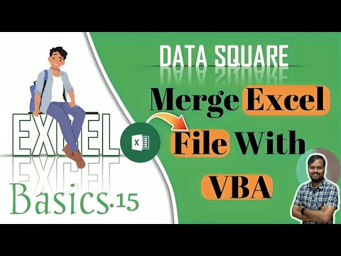 Merge Excel File With VBA Code //Excel Basics 15 // DATA SQUARE