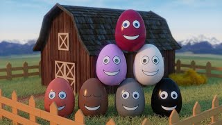 Learn Colors and Numbers with Colorful Eggs | Farm Fun Song