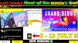 FREE FIRE REDEEM CODE TODAY 9 JULY REDEEM CODE FREE FIRE | FF REDEEM CODE TODAY 9 JULY