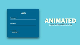 Animated login using HTML CSS #jsproject