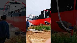 Ship Launch Gone Wrong? Watch This Intense Moment! ⚓😱 #shortsfeed #shorts #ship