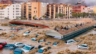 Chaos in Barcelona, Spain! Massive Floods Drown Homes and Sweep Away Cars in Catalonia