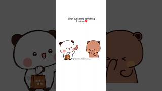 When bubu brings something for dudu ♥️ cute bubu dudu #shorts #dudububu #bubu #bubududu #animation