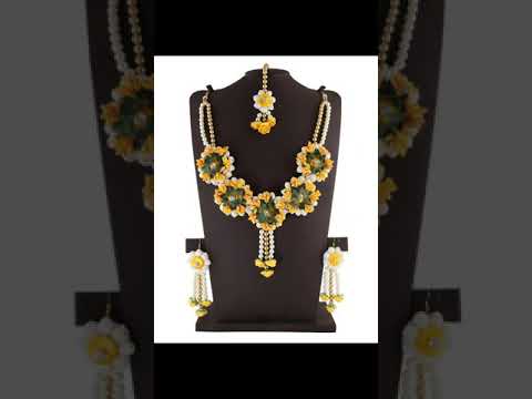 Haldi Flower Jewellery Set Designs Ideas!Haldi Jewellery Designs!#haldijewellery#shorts#UNIQUEWORLD